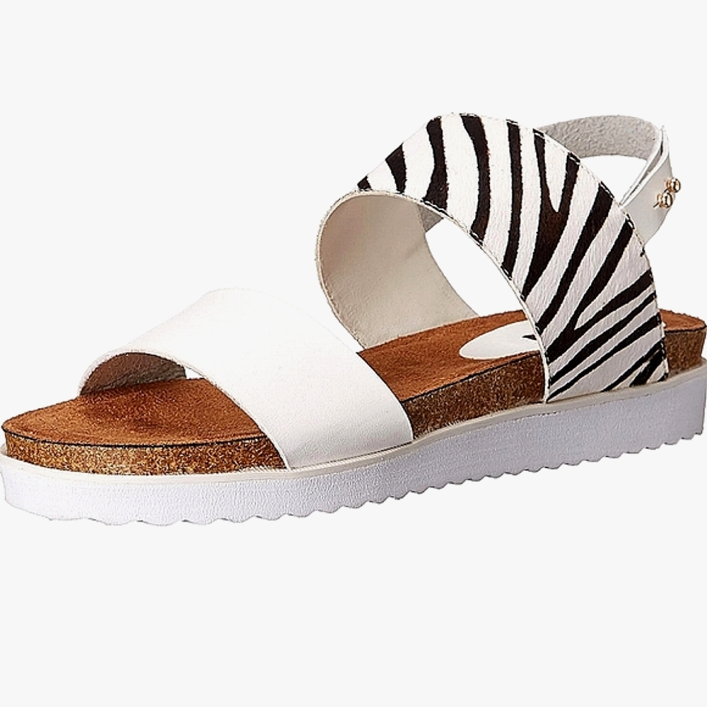 N.Y.L.A Zebra Calf-hair Casual Slingback Sandal